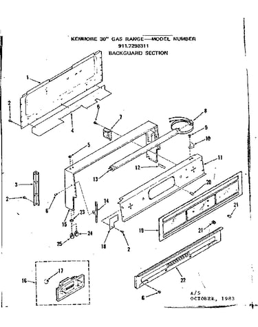 Backguard section