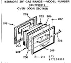 Kenmore 9117298311 oven door section diagram