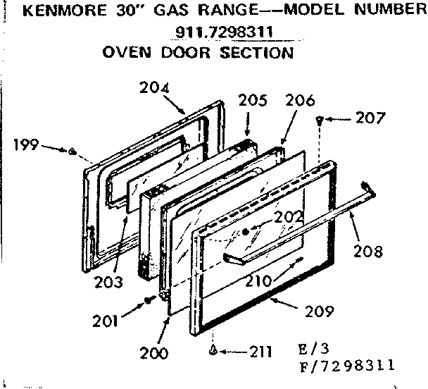 Oven door section