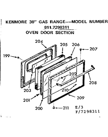 Oven door section