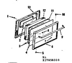 Kenmore 9117858310 oven door section diagram