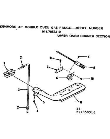 Upper oven burner section