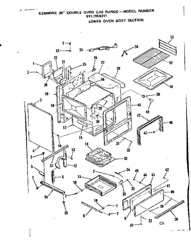 Lower oven body section