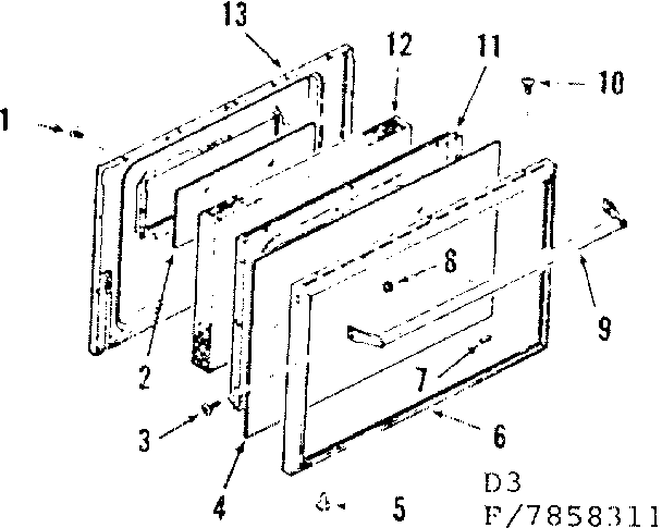 Lower oven door section