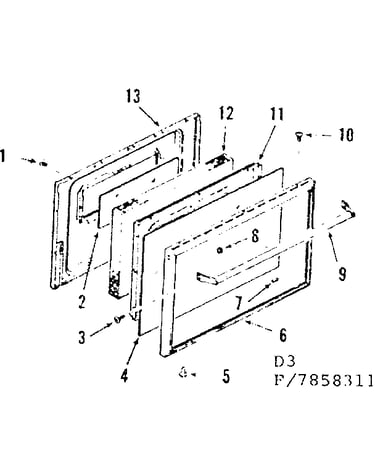 Lower oven door section
