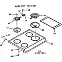 Kenmore 9119107810 main top section diagram