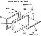 Kenmore 9119107810 oven door section diagram