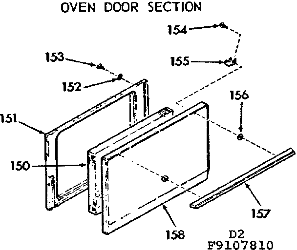 Oven door section