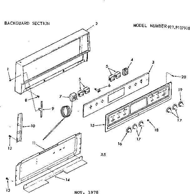 Backguard section