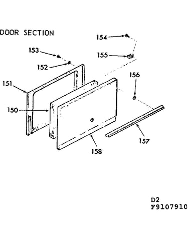 Oven door section