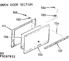 Kenmore 9119107911 oven door section diagram
