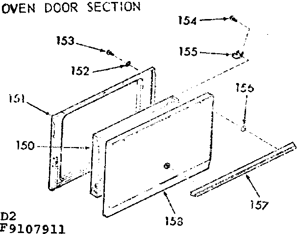 Oven door section