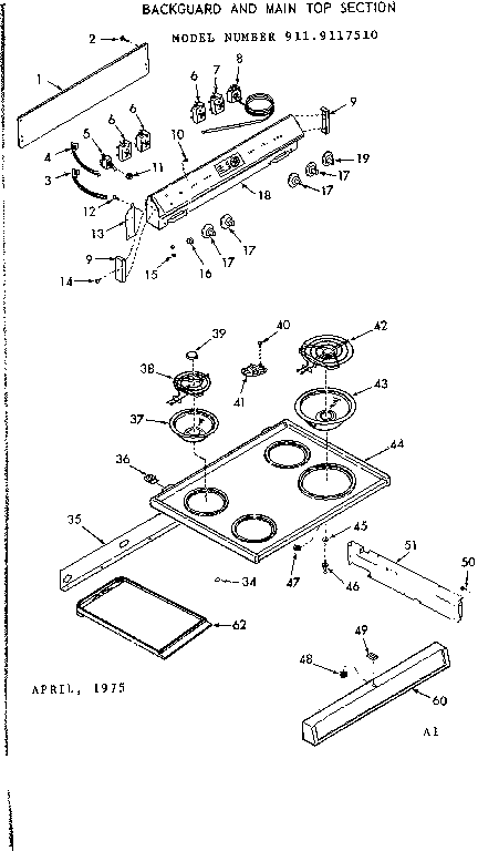 BACKGUARD AND MAIN TOP SECTION