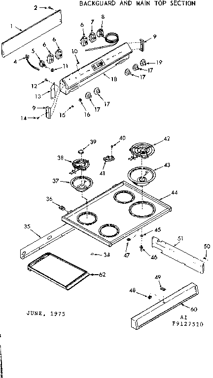 Backguard & main top section