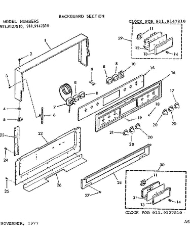 Backguard section
