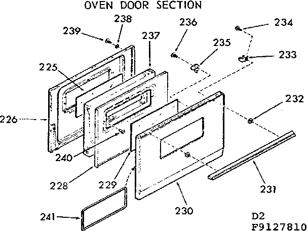 Oven door section