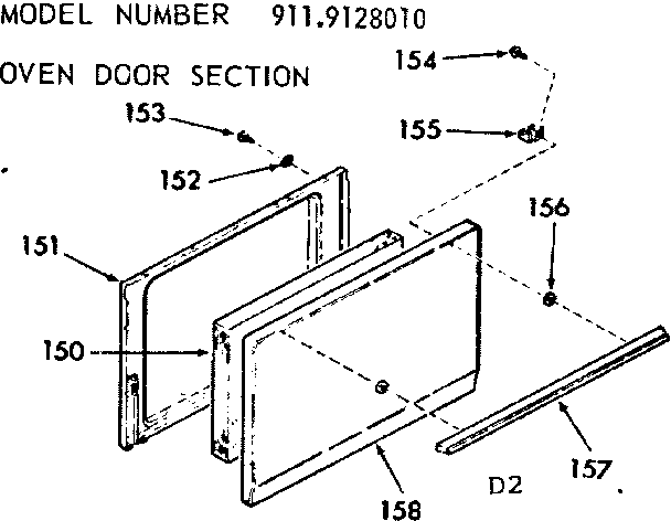 Oven door section