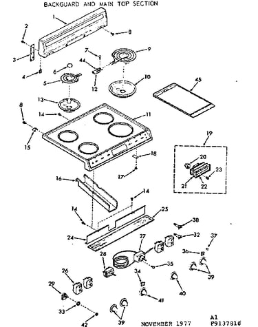 Backguard and main top section