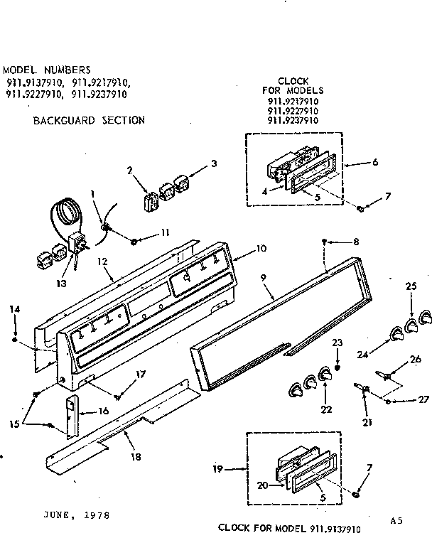Backguard section