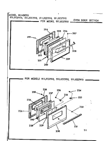 Oven door section