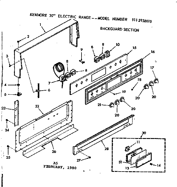Backguard section