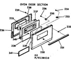 Kenmore 9119138010 oven door section diagram