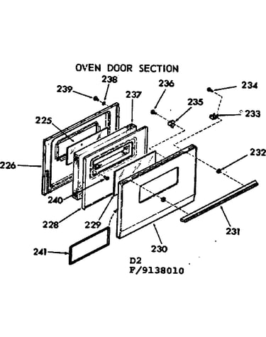 Oven door section
