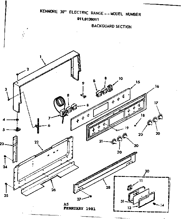 Backguard section