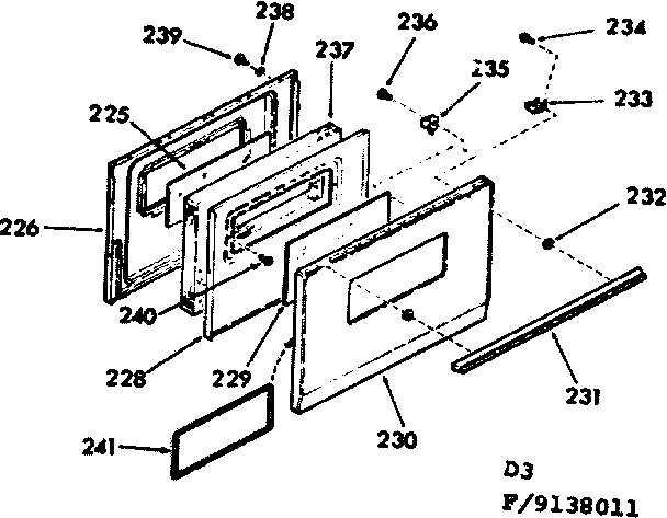 Oven door section