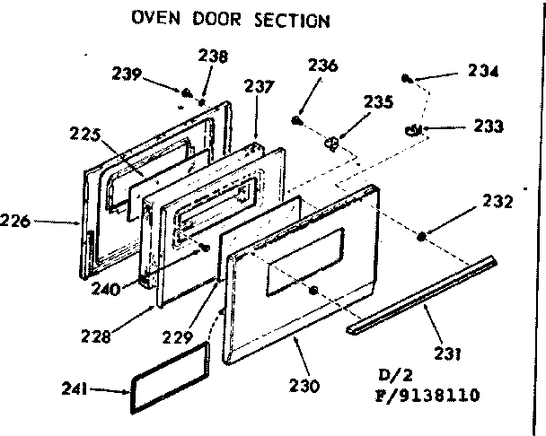 Oven door section