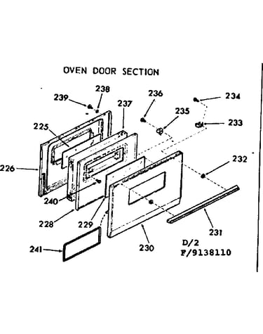 Oven door section