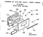 Kenmore 9119138111 oven door section diagram