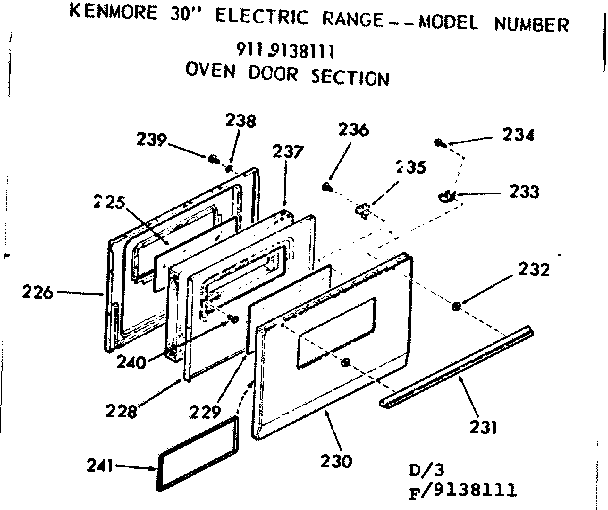 Oven door section