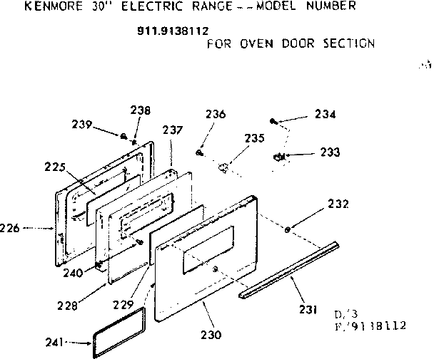 Oven door section