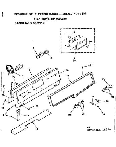 Backguard section