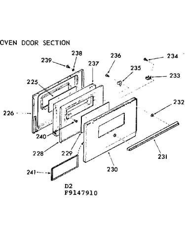 Oven door section