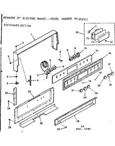 Backguard section