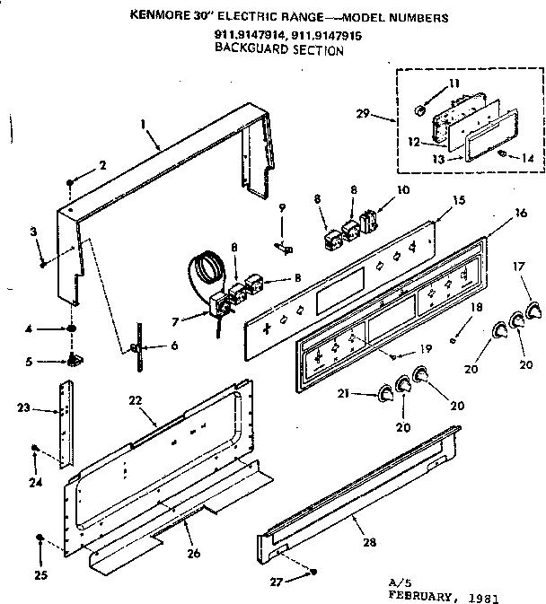 Backguard section