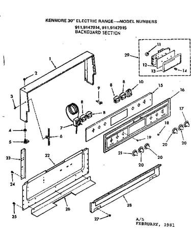 Backguard section
