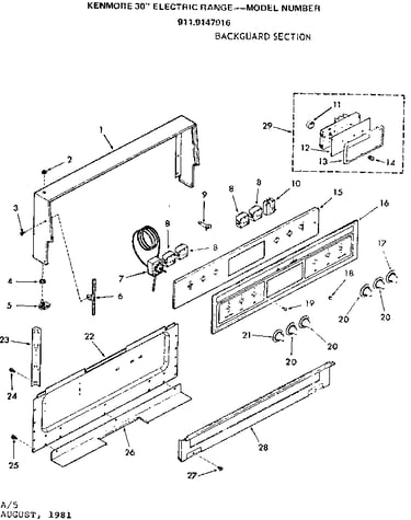 Backguard section