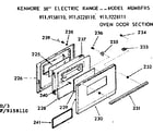 Kenmore 9119158110 oven door section diagram
