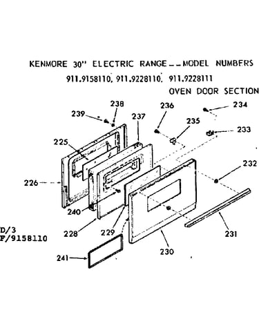 Oven door section