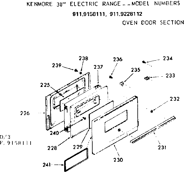 Oven door section