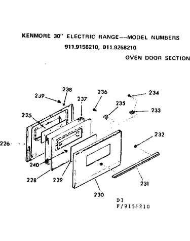 Oven door section