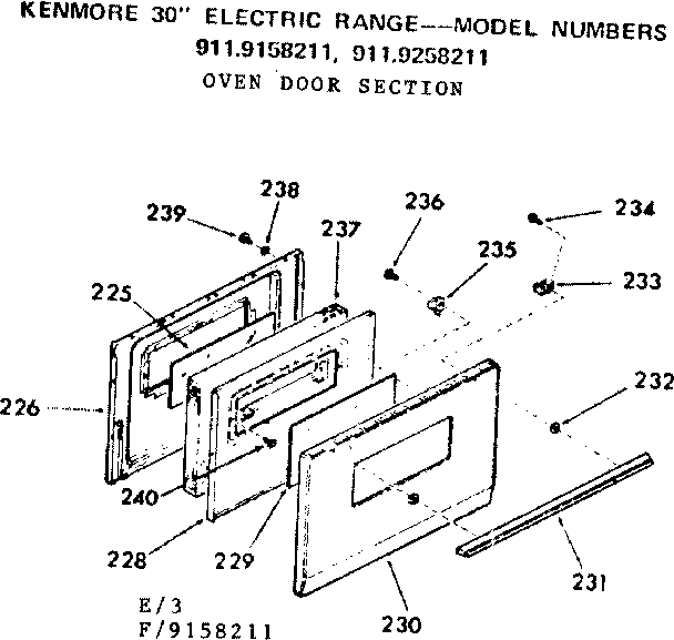 Oven door section