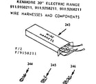 Kenmore 9119258211 wire harnesses and components diagram