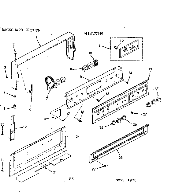 Backguard section