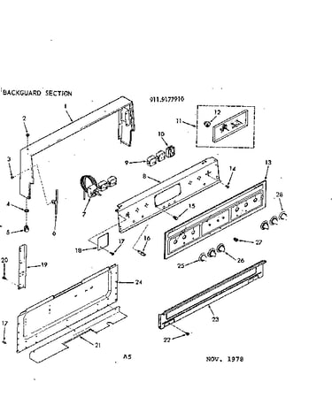 Backguard section