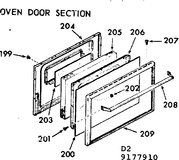 Oven door section