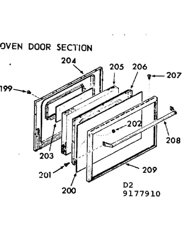 Oven door section